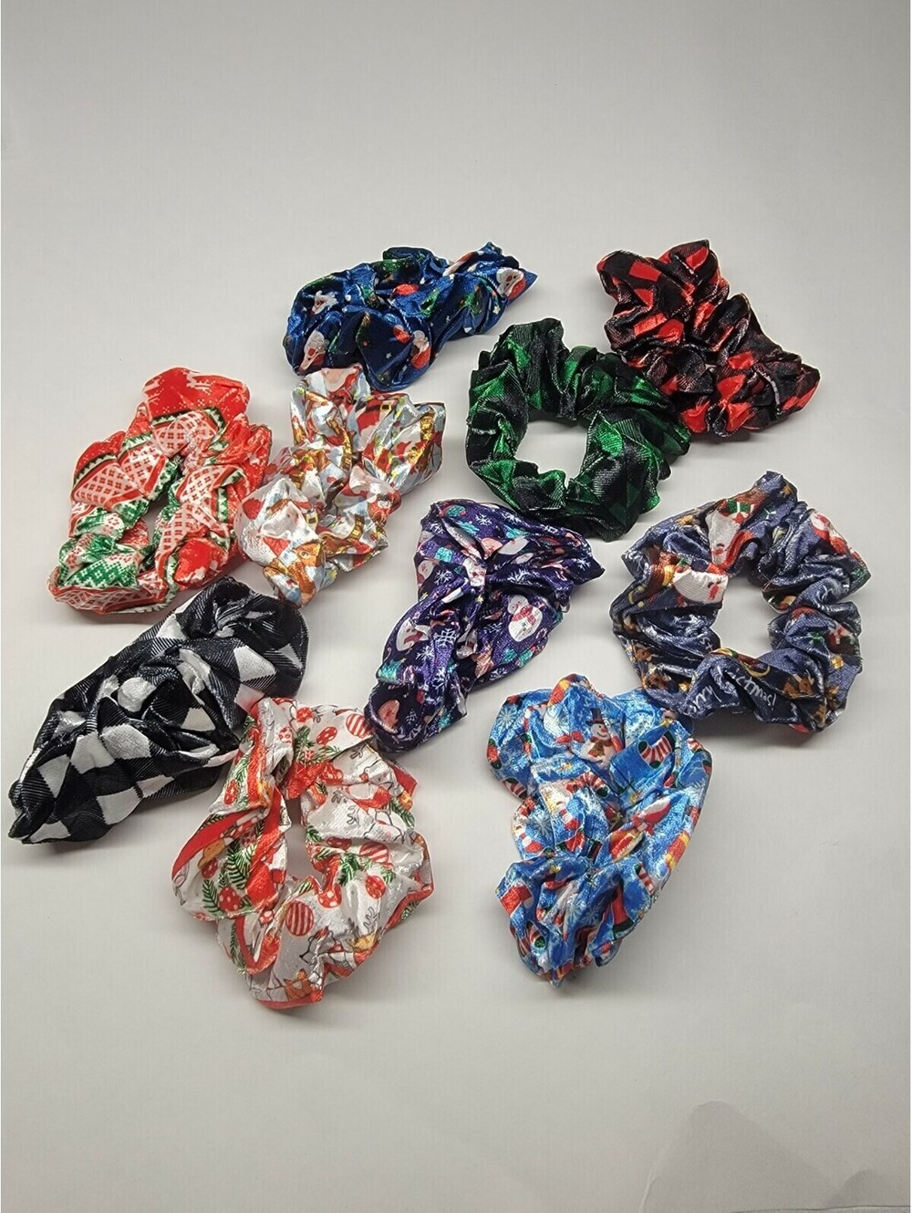 10pcs Xmas Hair Styling Holder Hair Ropes Hair Elastic Hair Ties buns Topper